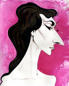 マリア・カラス-アメリカ生まれのギリシャのオペラ歌手（ソプラノ）の風刺画 作： Neale Osborne